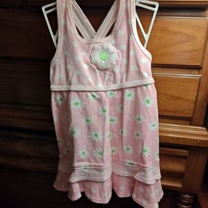 Pink Floral Kids Casual Dress